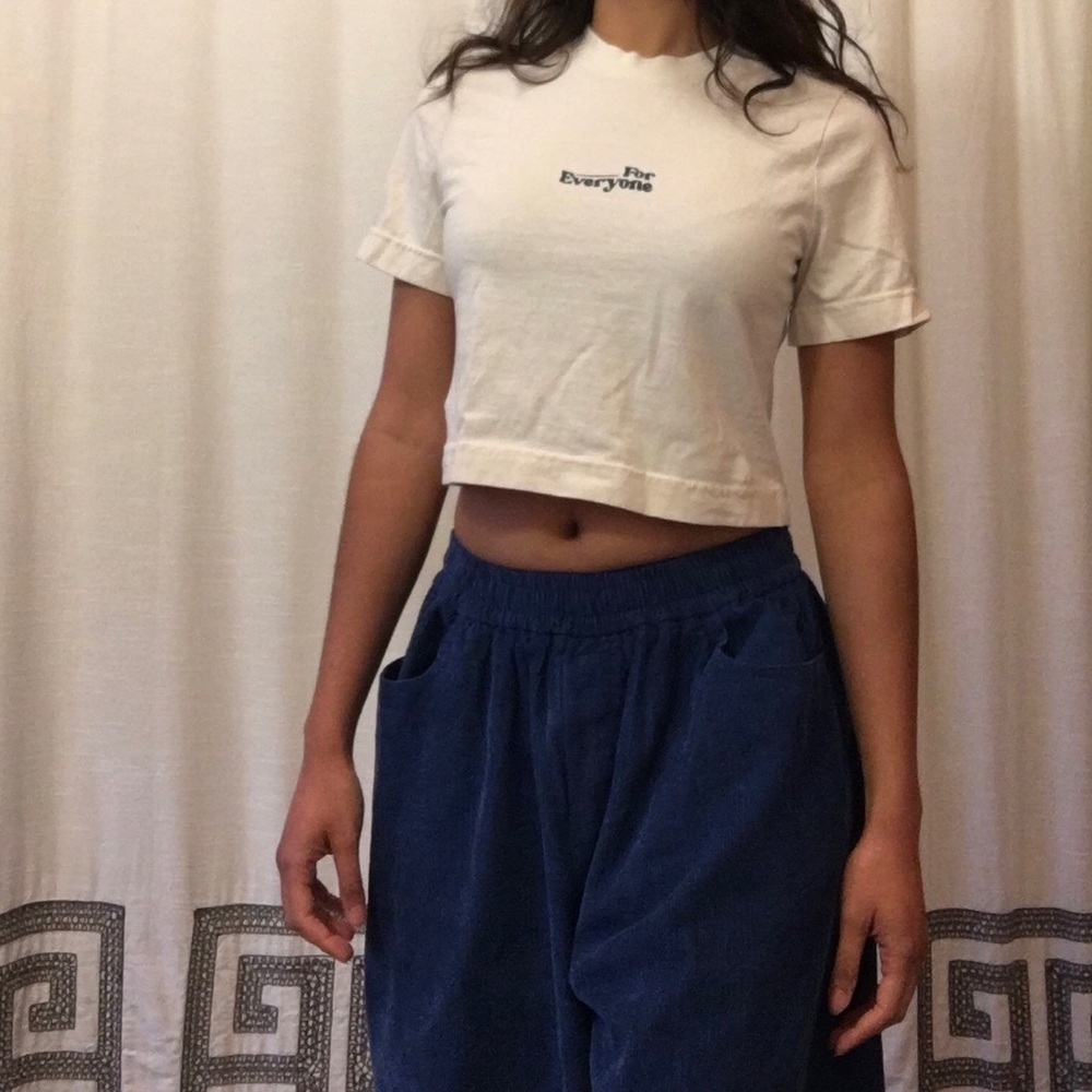 For Everyone Collective cream and green crop top